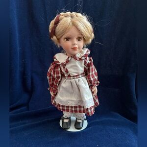 Plaid Dress Doll with Blonde Hair